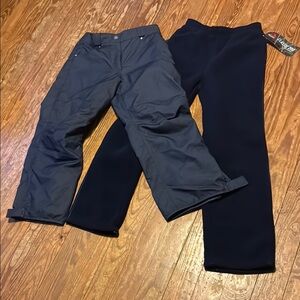 2 pr:polar fleece great for layer/pj/reg. 2nd pr weather resist ski-sport pant